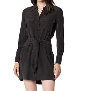 Equipment Bayler Silk Tie front dress in black, NWT, size M